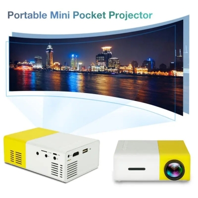 Picture of Salange YG300 Mini LED Projector Yg300 Upgraded Version 1000 Lumen 320x240P HDMI-compatible USB Audio Home Media Player Beamer