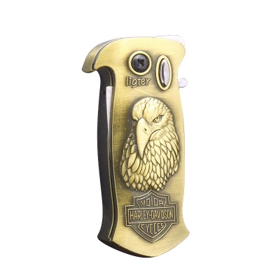 Picture of Outdoor Multifunctional Metal Eagle FoldingWindproof Lighter Set Creative Gift