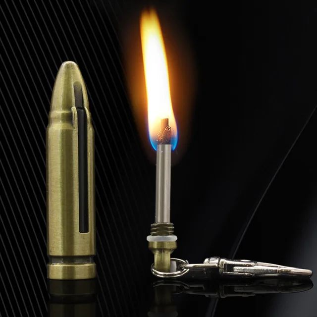 Picture of Creative kerosene lighter open fire lighter personality key chain pendant outdoor metal