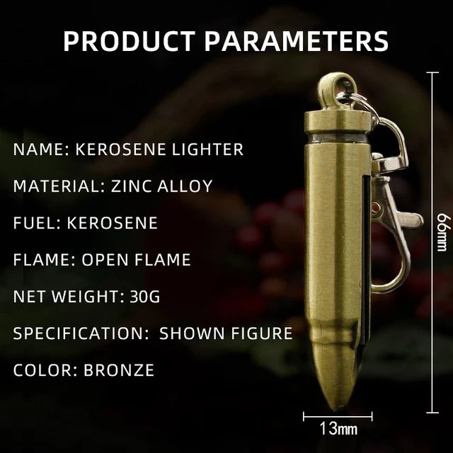 Picture of Creative kerosene lighter open fire lighter personality key chain pendant outdoor metal