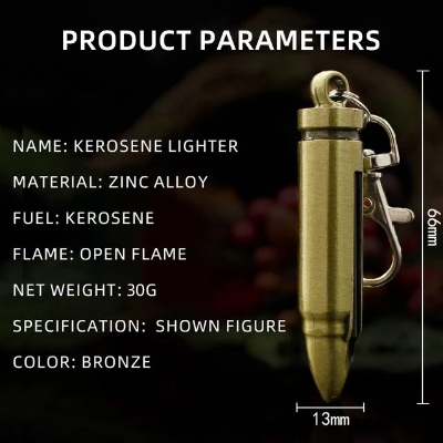 Picture of Creative kerosene lighter open fire lighter personality key chain pendant outdoor metal