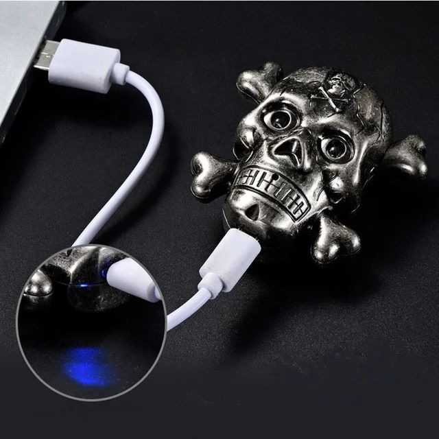 Picture of Skull Windproof Lighter Electronic USB Flame less Metal