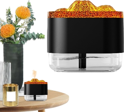 Picture of 300ML 7 Colorful Lights Volcano Flame Diffuser Volcano Humidifier Diffuser Essential Oils Mini Diffuser Aroma Diffuser