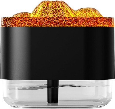 Picture of 300ML 7 Colorful Lights Volcano Flame Diffuser Volcano Humidifier Diffuser Essential Oils Mini Diffuser Aroma Diffuser