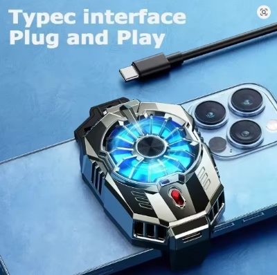 Picture of Coodio X20 Mobile Phone Cooler Remax Type-C System Back-clip Semiconductor Cooling Fan Radiator for PUBG Game Cooler for IOS Android Cool Heat Sink