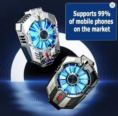 Picture of Coodio X20 Mobile Phone Cooler Remax Type-C System Back-clip Semiconductor Cooling Fan Radiator for PUBG Game Cooler for IOS Android Cool Heat Sink