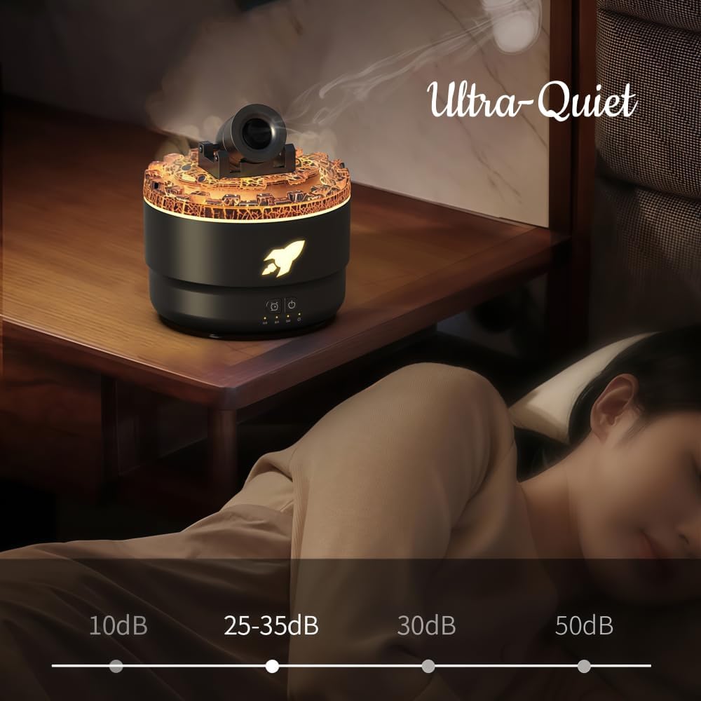 Picture of Volcanic Cannons Air Humidifier Aromatherapies Diffusers Maker Essential Oil Difusor for Home Desktop 280ml