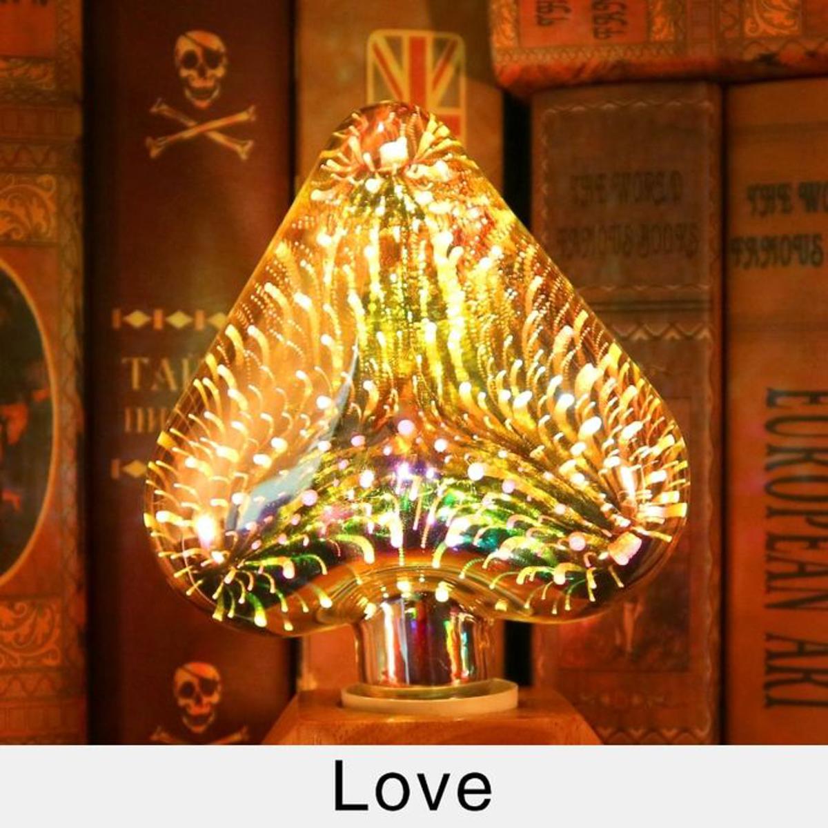 Picture of 3D Decoration Edison LED Bulb E27 6W 85-265V Vintage Light Bulb Star Fireworks Lamp Holiday Night Light Novelty Christmas Tree  