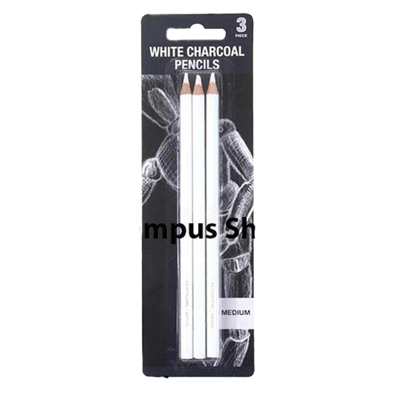 Picture of Keep Smiling White Charcoal Pencil Set of 3 pencils White Charcoal