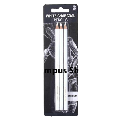 Picture of Keep Smiling White Charcoal Pencil Set of 3 pencils White Charcoal