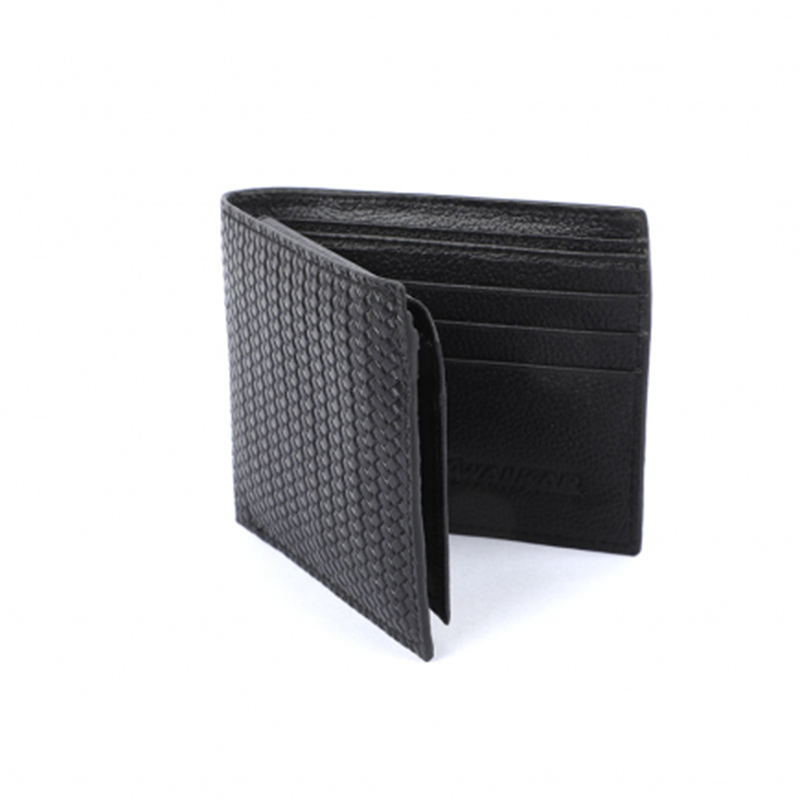 Picture of Mens Mesh Leather Short Wallet Black 