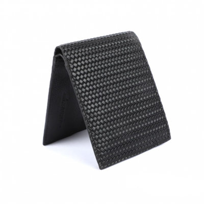 Picture of Mens Mesh Leather Short Wallet Black 