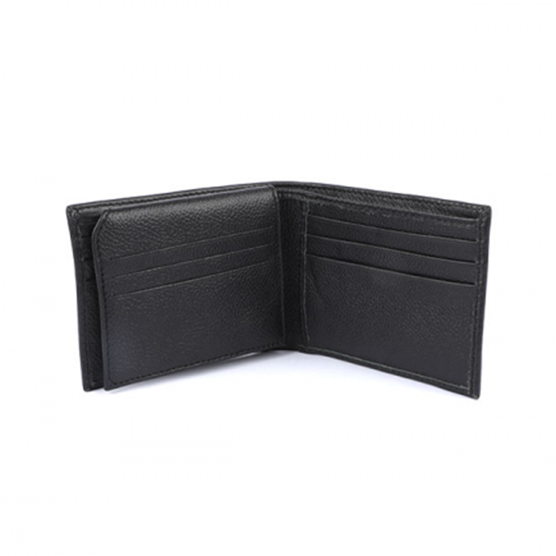 Picture of Mens Plain Leather Short Wallet Black -