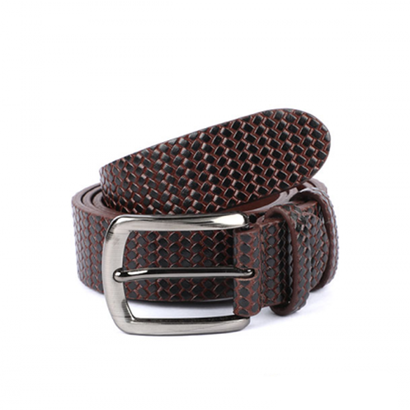 Picture of Mens Mesh Leather Belt Brown