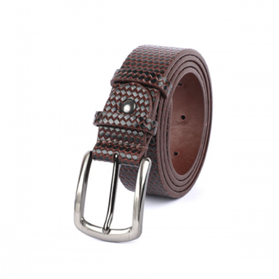 Picture of Mens Mesh Leather Belt Brown