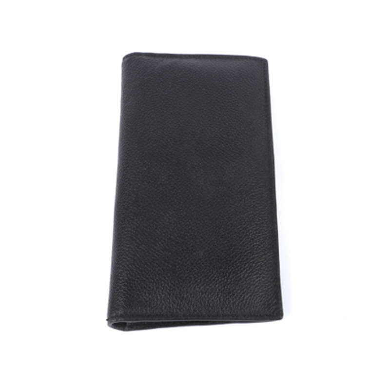 Picture of Mens Plain Leather Long Wallet Black