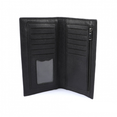 Picture of Mens Plain Leather Long Wallet Black