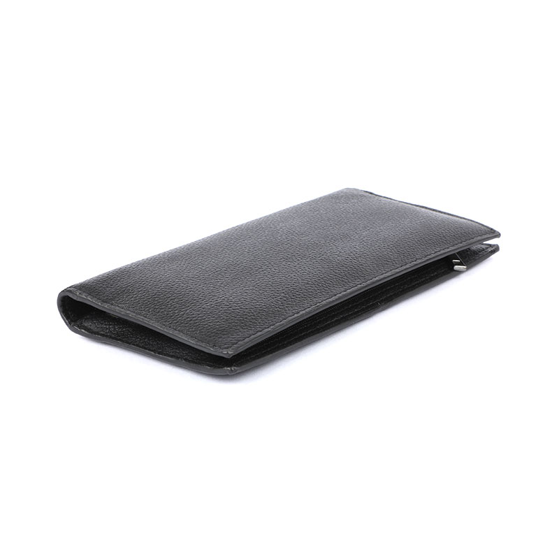 Picture of Mens Plain Leather Long Wallet Black