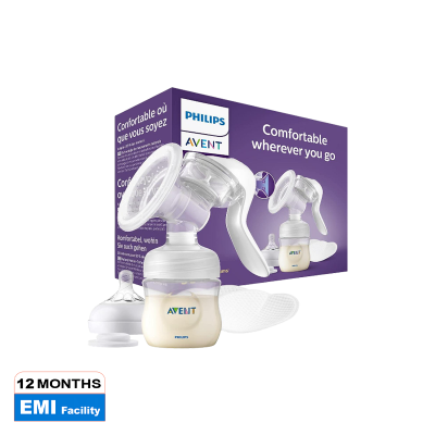 Picture of Philips Avent Comfort Manual Breast pump, Natural Motion technology, combines suction and nipple stimulation, soft cushion adapts to all size, SCF430/01