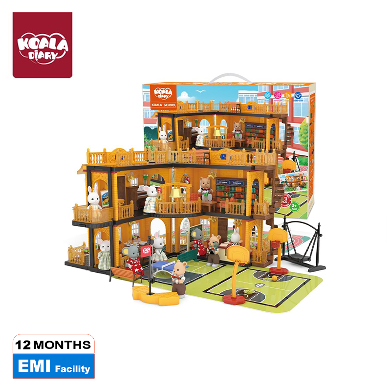 Picture of Koala town school Big Dollhouse Diary Pretend Play Plastic Houses Diy Set for Kids