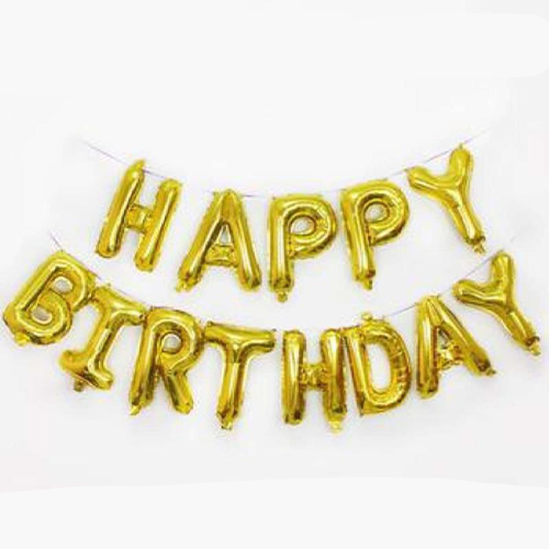 Picture of Happy Birthday Foil Balloon Banner Big Size Letter Multicolor-1pack