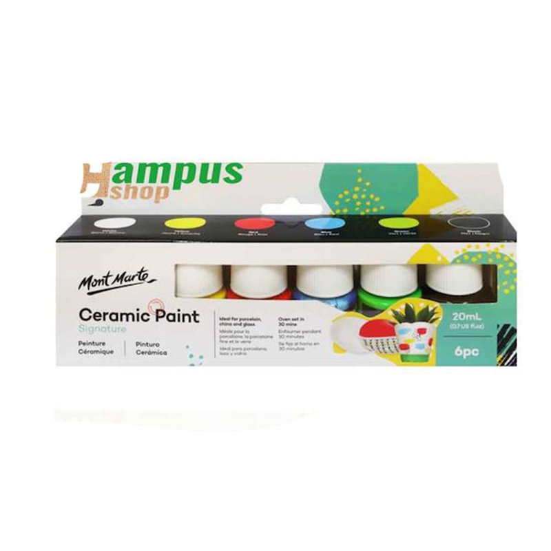 Picture of Mont Marte Ceramic Paint 6 Shades 20ml Liquid color box for Ceramic Painting