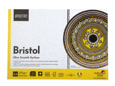 Picture of BRUSTRO Bristol Ultra Smooth Glued Pad 250 GSM A4-20 Sheets
