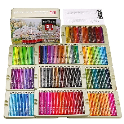 Picture of KALOUR Professional Colored Pencils,Set of 300 Colors,Artists Soft Core with Vibrant Color,Ideal for Drawing Sketching Shading,Coloring Pencils for Adults Artists Beginners