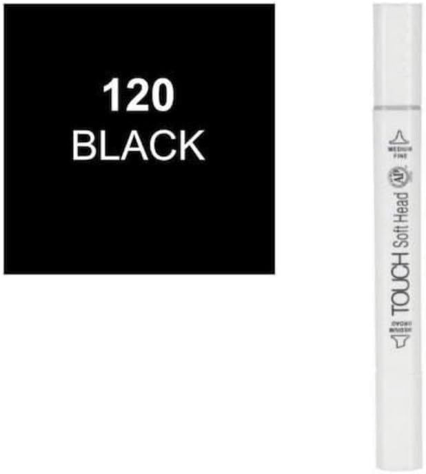 Picture of Superior Dual Tip Soft Touch Marker Pen, Black-120