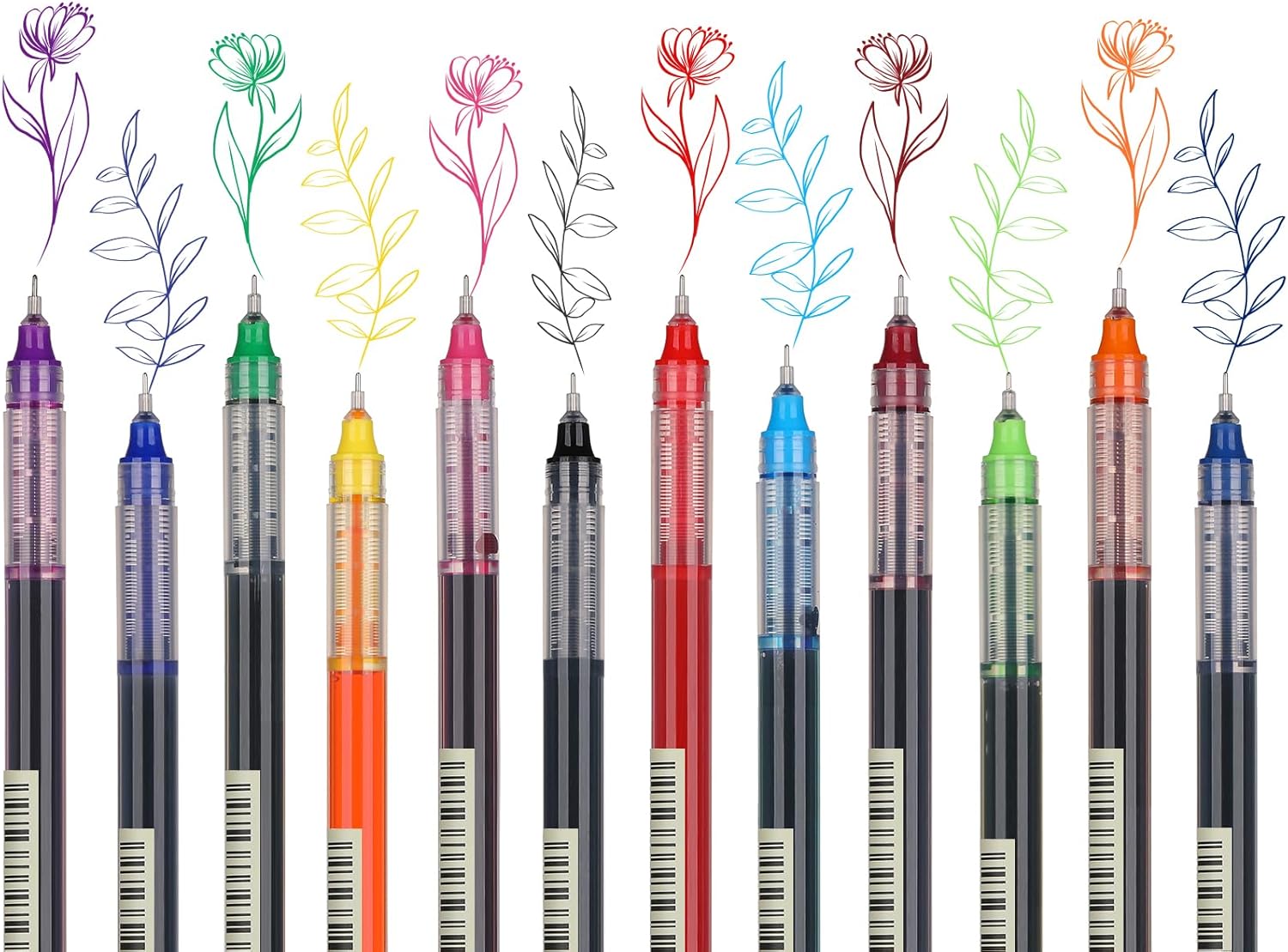 Picture of 10 Pcs Color Gel pens.Quick Drying Large Capacity，0.5mm, suitable for Students, Note-taking, Marking, Drawing, Bookkeeping.