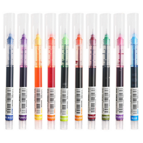 Picture of 10 Pcs Color Gel pens.Quick Drying Large Capacity，0.5mm, suitable for Students, Note-taking, Marking, Drawing, Bookkeeping.
