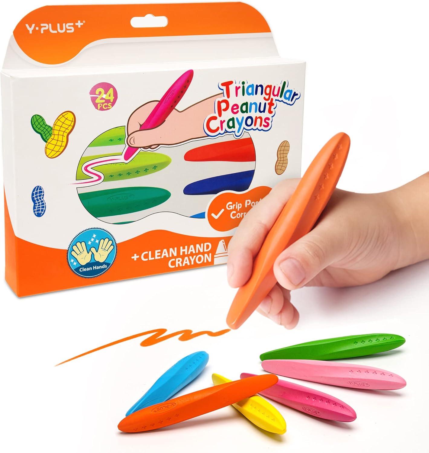 Picture of Y Plus Triangular Peanut Crayon 24 Pcs