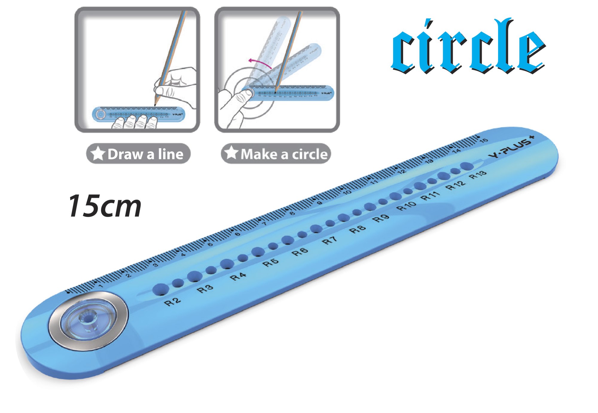 Picture of Y Plus Circle Ruller 15cm