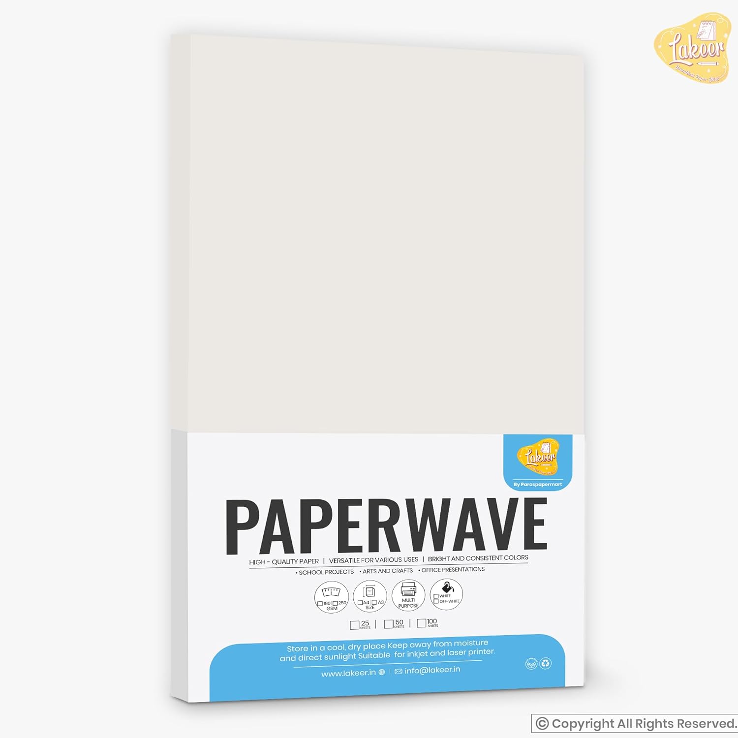Picture of Copier Paper Offset Paper off white Natural Paper Eco Friendly Offset paper for Print,Sketch,all kinds of official purpose 80GSM A4 Size Pack of 50 sheets