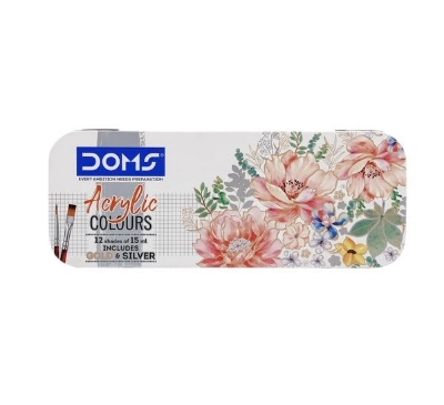 Picture of Doms Acrylic Paints Set With Iron Box 12 Shades x 15 ml