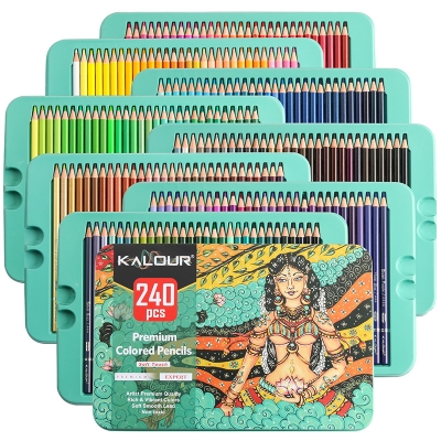 Picture of KALOUR Professional Colored Pencils,Set of 240 Colors,Artists Soft Core with Vibrant Color,Ideal for Drawing Sketching Shading,Coloring Pencils for Adults Artists Beginners