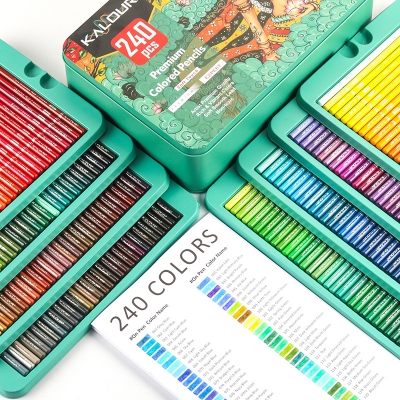 Picture of KALOUR Professional Colored Pencils,Set of 240 Colors,Artists Soft Core with Vibrant Color,Ideal for Drawing Sketching Shading,Coloring Pencils for Adults Artists Beginners