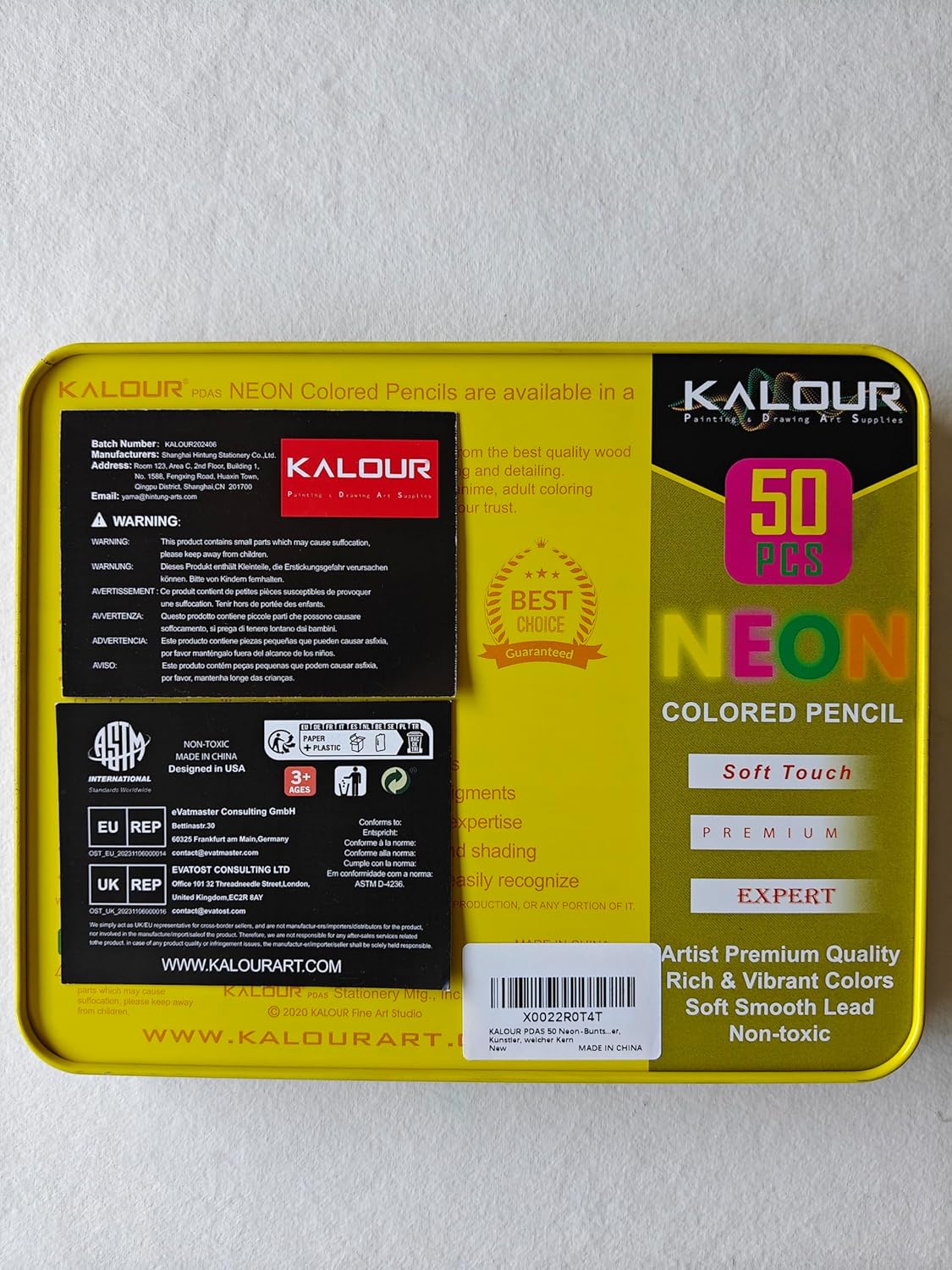 Picture of KALOUR 50 Neon Colored Pencils for Adult Coloring Books, Fluorescent colored Professional Drawing pencils Set Art Supplies Kit for Adults Beginners Artists, Soft Core