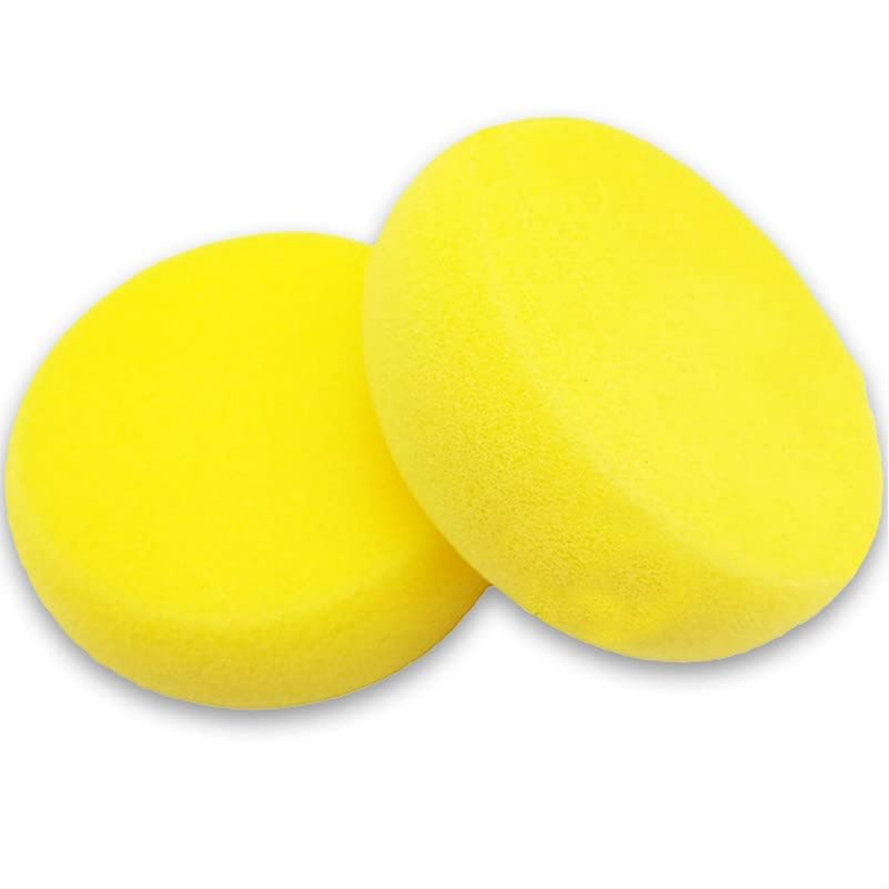 Picture of kreni 2pcs Yellow Painting Sponge Craft Sponges Round Synthetic Sponge Artist Watercolor Sponges for Craft Art Project Clay Cleaning Synthetic Painting