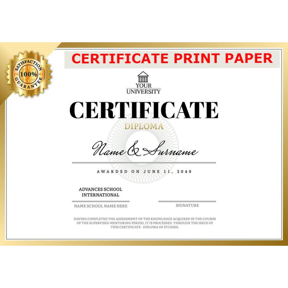 Picture of Certificate Print Paper 160GM MATTE 20 Pcs