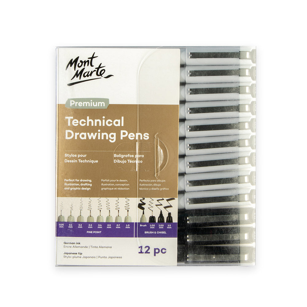 Picture of Mont Marte Technical Drawing Pens 12pc