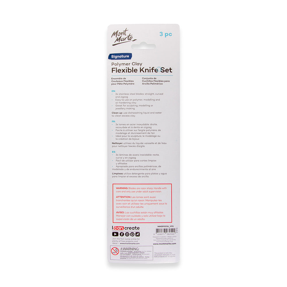 Picture of Mont Marte Flexible Polymer Clay Blades-3pcs