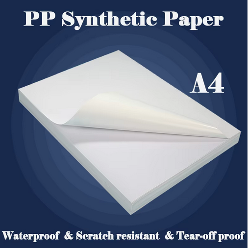 Picture of Self-adhesive Synthetic Paper Tear-off Resistant Label Sticker for Inkjet or Laser Printer Satin sticker A4 Size 20 sheets
