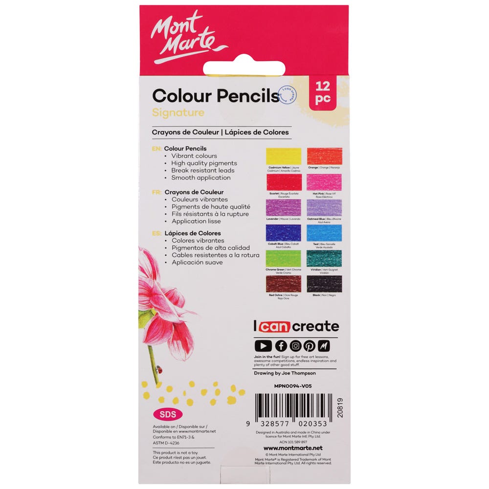 Picture of Mont Marte Color Pencils 12pc