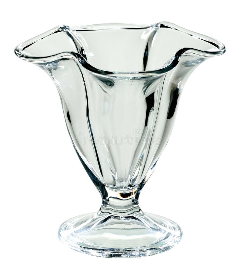 Picture of 4 vintage soda Fountain Ice Cream Parlo \Sundae sherbet parfait dish clear glass H&S