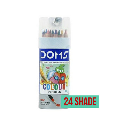 Picture of DOMS Colour Pencil 24 Shades Tin Pack – Half Size