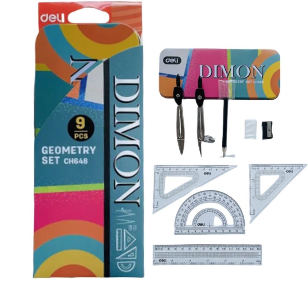 Picture of Deli CH648 Geometry Set Math Set of 9pc