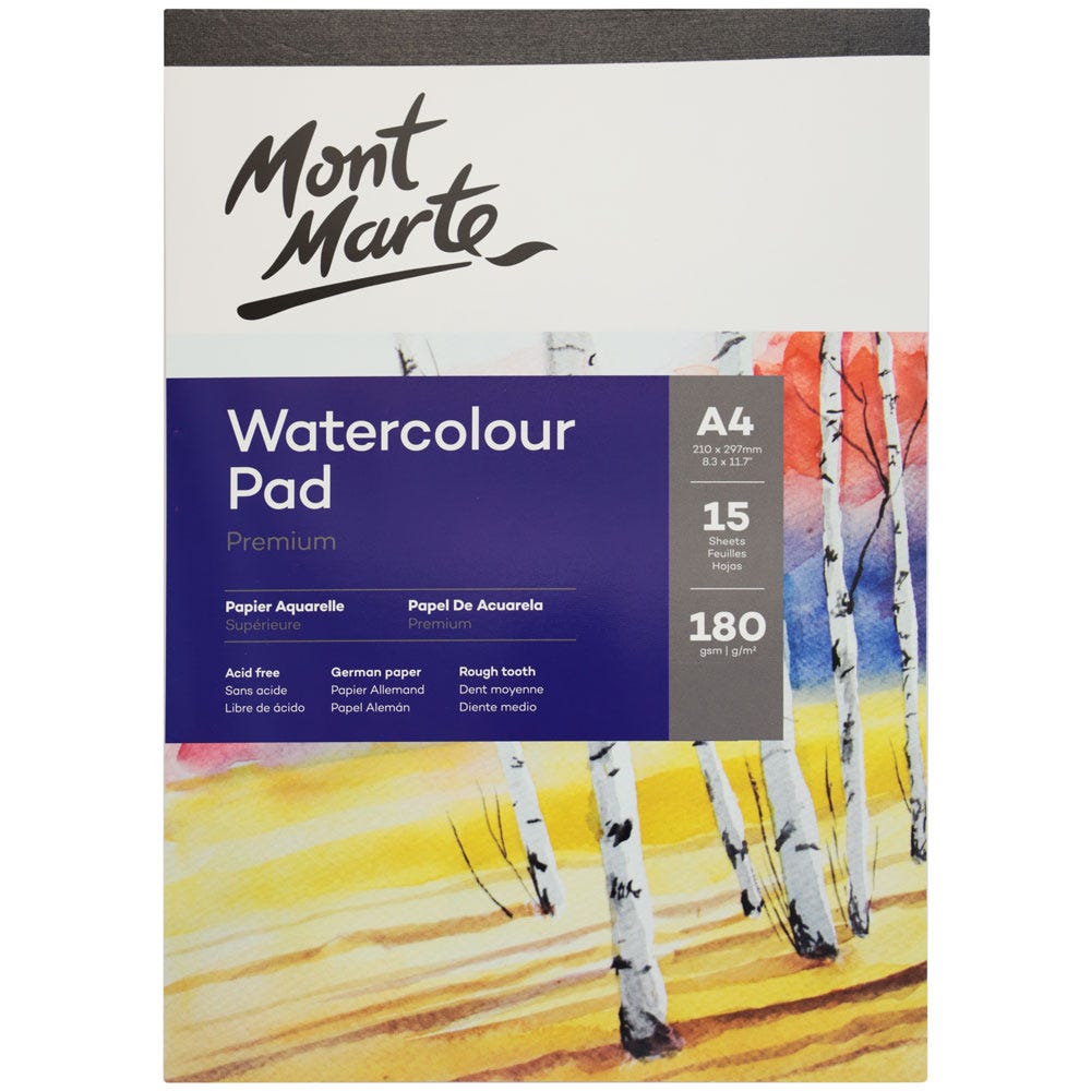 Picture of Mont Marte Watercolor Pad German Paper A4 180gsm A4