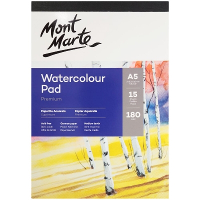 Picture of Mont Marte Watercolor Pad German Paper A5 180gsm 15sheet