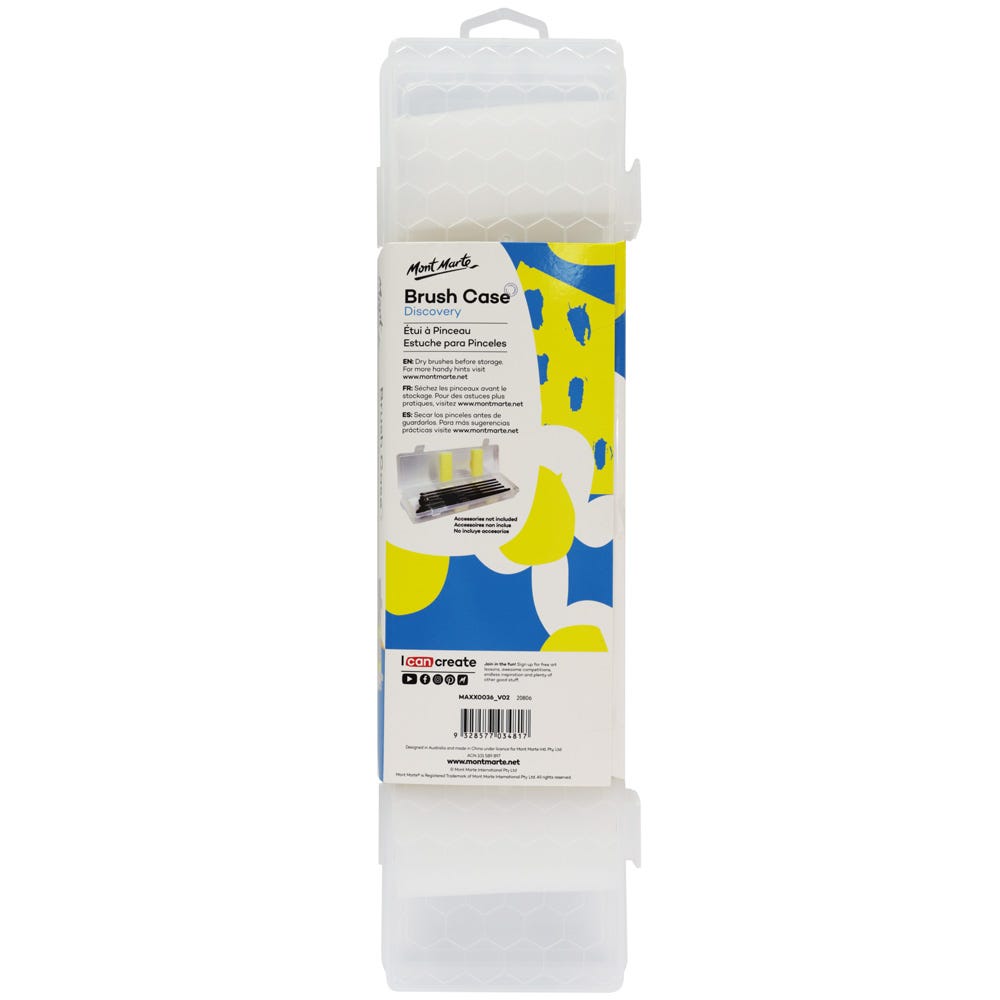 Picture of Mont Marte Brush Case Plastic case with clip locks for quick access